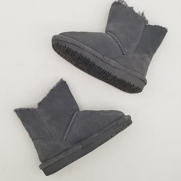 Bearpaw Rosaline Toddler Girls' Gray Suede Leather Warm Winter Boots Size 8 - Picture 11 of 13